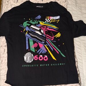 Nascar Racing Black Tee with Vibrant Graphics